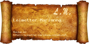 Leimetter Marianna névjegykártya